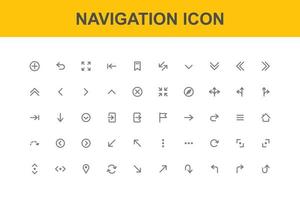 flat complete navigation icon set vector