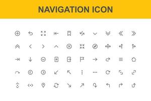 flat complete navigation icon set vector