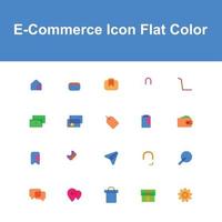 flat e commerce set color icon app vector