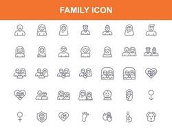 aplicación, familia, símbolo, icono, conjunto vector