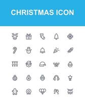 flat set of christmas and new year icons vector