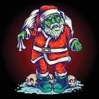 Zombie Santa Clous Merry Christmas Illustrations vector