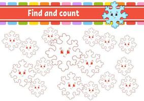 Find and count. Education developing worksheet. Activity page. Puzzle game for children. Logical thinking training. Isolated vector illustration. cartoon character.