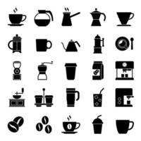 Colección de iconos de taza de café - silueta e ilustración vectorial vector