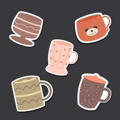 Coffee time set - Cup of coffee, cheesecake, strawberry, candy, cinnamon,  ice cream balls, cookies, coffee beans. 12857360 Vector Art at Vecteezy