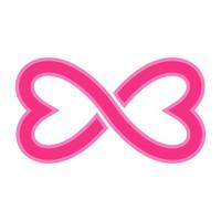 Heart shaped infinity sign. Wedding and valentine day concept. vector