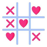 juego de mesa de tic tac toe. concepto de boda y día de san valentín. vector