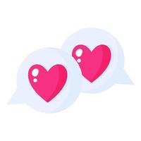 Two talk bubble with hearts. Wedding and valentine day concept. vector