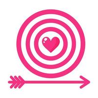 Darts target and arrow. Wedding and valentine day concept. vector