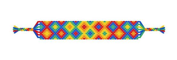 vector arco iris lgbt hecho a mano hippie cuadrado amistad pulsera de hilos.