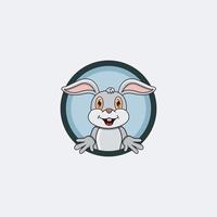Funny Rabbit Head Character Design. Perfect For Logo, Label, Template and Icon. vector