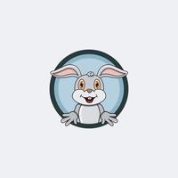 Funny Rabbit Head Character Design. Perfect For Logo, Label, Template and Icon. vector