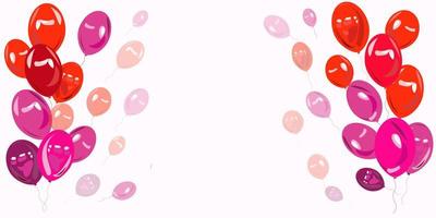 Balloons on a white background with red and pink vector
