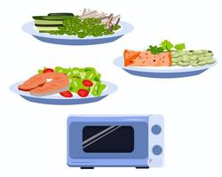 Microwave oven and dishes that can be prepared in it vector