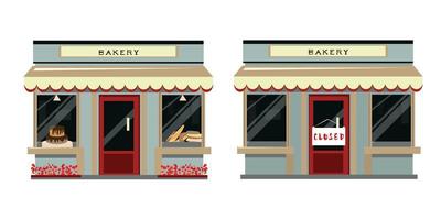 The bakery is open and closed vector