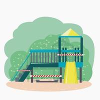 parque infantil con tobogán cerrado al público vector