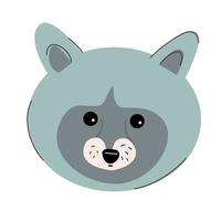 Raccoon muzzle illustration for children. vector