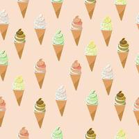 Ice cream cones with different flavors vector