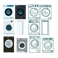 A set of washing machines of different designs vector