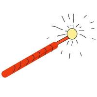 Children's toy magic wand red. vector