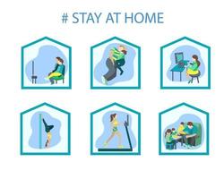 Examples of things to do at home vector