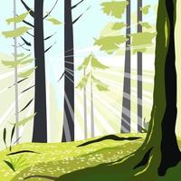 Spring forest on a Sunny day with trees vector