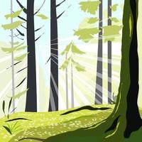 Spring forest on a Sunny day with trees vector