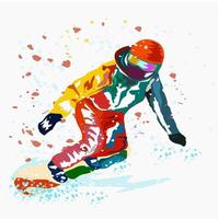 Websnowboarder winter rides from the slope vector