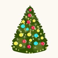 Spruce decorated for the holiday Christmas or new year vector