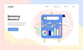 ilustración vectorial plana de investigación de mercados, análisis de datos, estrategia de marketing, análisis de negocios, análisis de estadísticas de mercado, investigación de negocios, seo. diseño infográfico para plantilla web y aplicación. vector