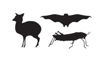 the abstract object in contemporary Scandinavian styles. silhouette ink vector illustrations of animals