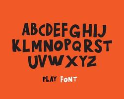the playful font in vector graphics. a typeface illustration for kids in a funny style. doodle creative typography cartoon.