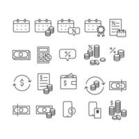 collection set of various icons related to accounting stuff. editable stroke line that is suitable for ui ux design of finance apps. vector