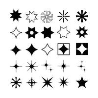 set of star icons collection in various styles. star illustrations that are suitable for elements such as snowflakes, sparkling items, decoration, etc. vector