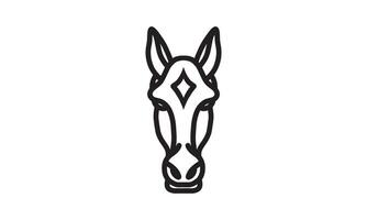 línea de vector de caballo, icono de animal, arte de línea vectorial, cabeza de animal, ilustración de animal, iconos de la naturaleza, icono para el logotipo de desain