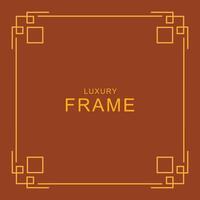 a simple square frame with some ornament as the border. collection set of the golden outline frame on brown for decorating design, card, invitation, etc. vector