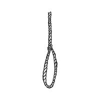 hanging loop rope vector illustration. simple and minimalist doodle hand drawn illustration on white background.