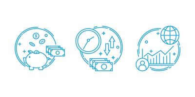 collection set of the finance issue symbols in a pictogram. linear simple illustration pack. vector drawing in minimalist outline.