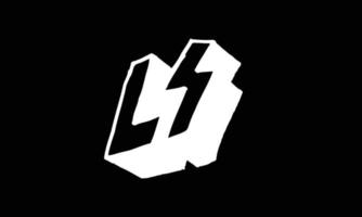 Letra de lys como logotipo de ls en estilo de dibujos animados. Ilustración animada dibujada a mano en un concepto único de energía eléctrica. vector de diseño de dibujo de letra.