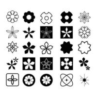 the various styles of star collection set. various shapes of star illustrations that are suitable for snowflakes, sparkling items, decorations, etc. vector