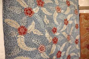 Close look of popular fabrics in Indonesia called Batik, this is made of natural colors photo