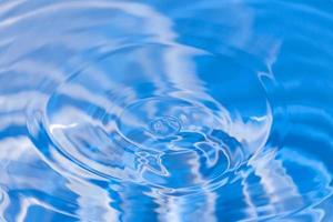 Superficie de patrón de salpicadura de línea de onda de agua azul y agua transparente en azul.