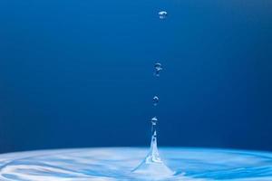 Superficie de patrón de salpicadura de línea de onda de agua azul y agua transparente en azul.