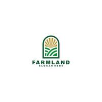 farmland logo template in white background vector