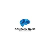 abstract brain logo template in white background vector