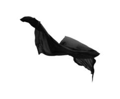 Línea oscura suave elegante tela voladora negra textura de seda abstracta en blanco foto