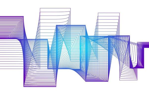 Abstract wave element for design. Digital frequency track equalizer.