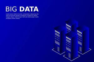 mainframe, servidor alimentado, concepto de alta tecnología, centro de datos, almacenamiento de datos en la nube vector