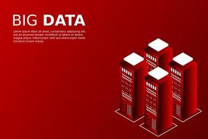 mainframe, servidor alimentado, concepto de alta tecnología, centro de datos, almacenamiento de datos en la nube vector