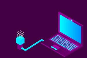 Isometric vector set of computer laptop tablet pc and smart-phone